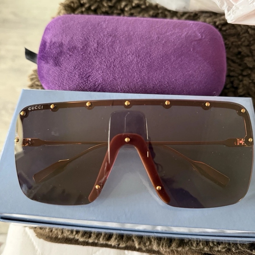 Brown Sunglasses with Gold Accents